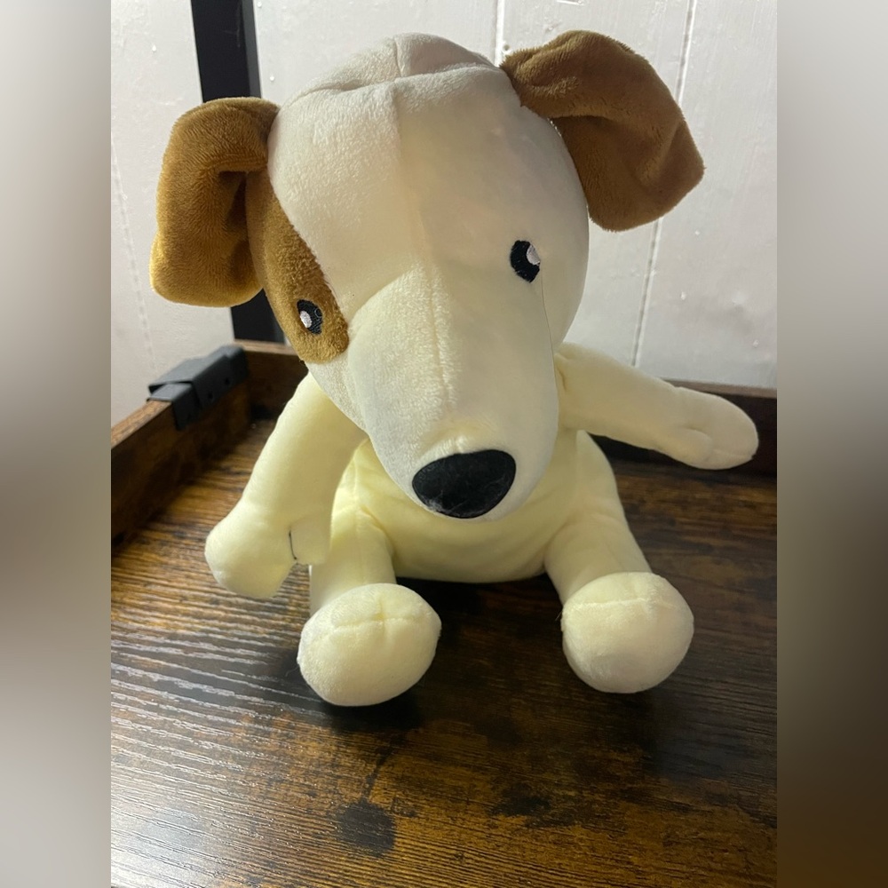 Adorable Cream and Brown Plush Dog puppet Toy